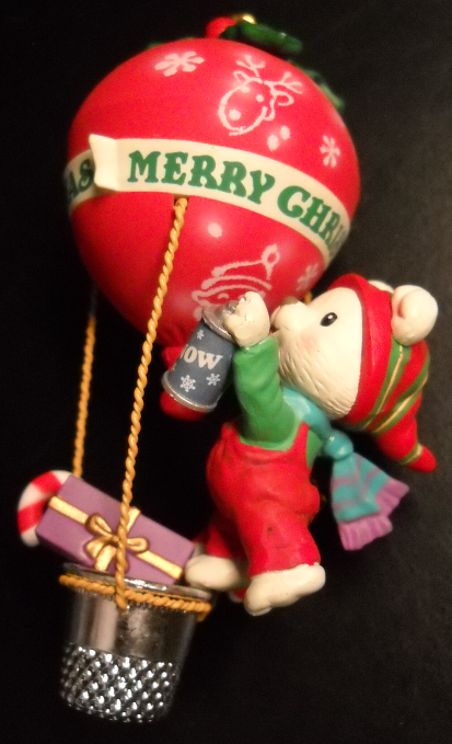 Carlton Cards Heirloom Christmas Ornament 1993 Airmail Delivery Bear in Balloon - $12.99
