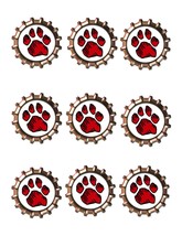 Red Paw Bottlecap -Download-ClipArt-ArtClip-Bottle Cap-Digital - $0.99