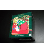 Carlton Cards Heirloom Ornament 2002 To All A Good Night Flocked Santa a... - $7.99