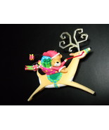 Carlton Cards Heirloom Ornament 2002 Bear Mail Whimsical Reindeer Metal ... - $10.99
