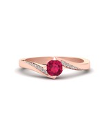 Solid 10k Rose Gold Engagement Ring Pink Ruby Wedding Jewelry Anniversar... - $569.99