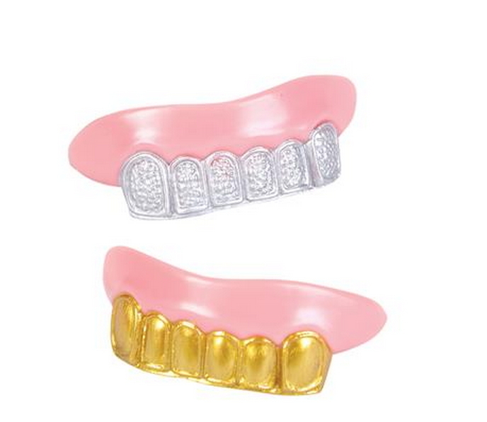 100 Bling Grill Grillz Fake Teeth Bulk Wholesale Birthday Party Gold