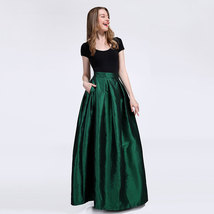 BURGUNDY A-Line MAXI Ruffle Skirt Outfit Taffeta Party Skirt High Waisted Plus image 6