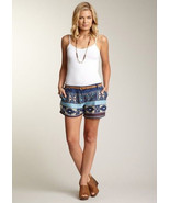 Willow &amp; Clay Womens Blue Brown Ethnic Aztec Print Shorts 12 - £13.33 GBP