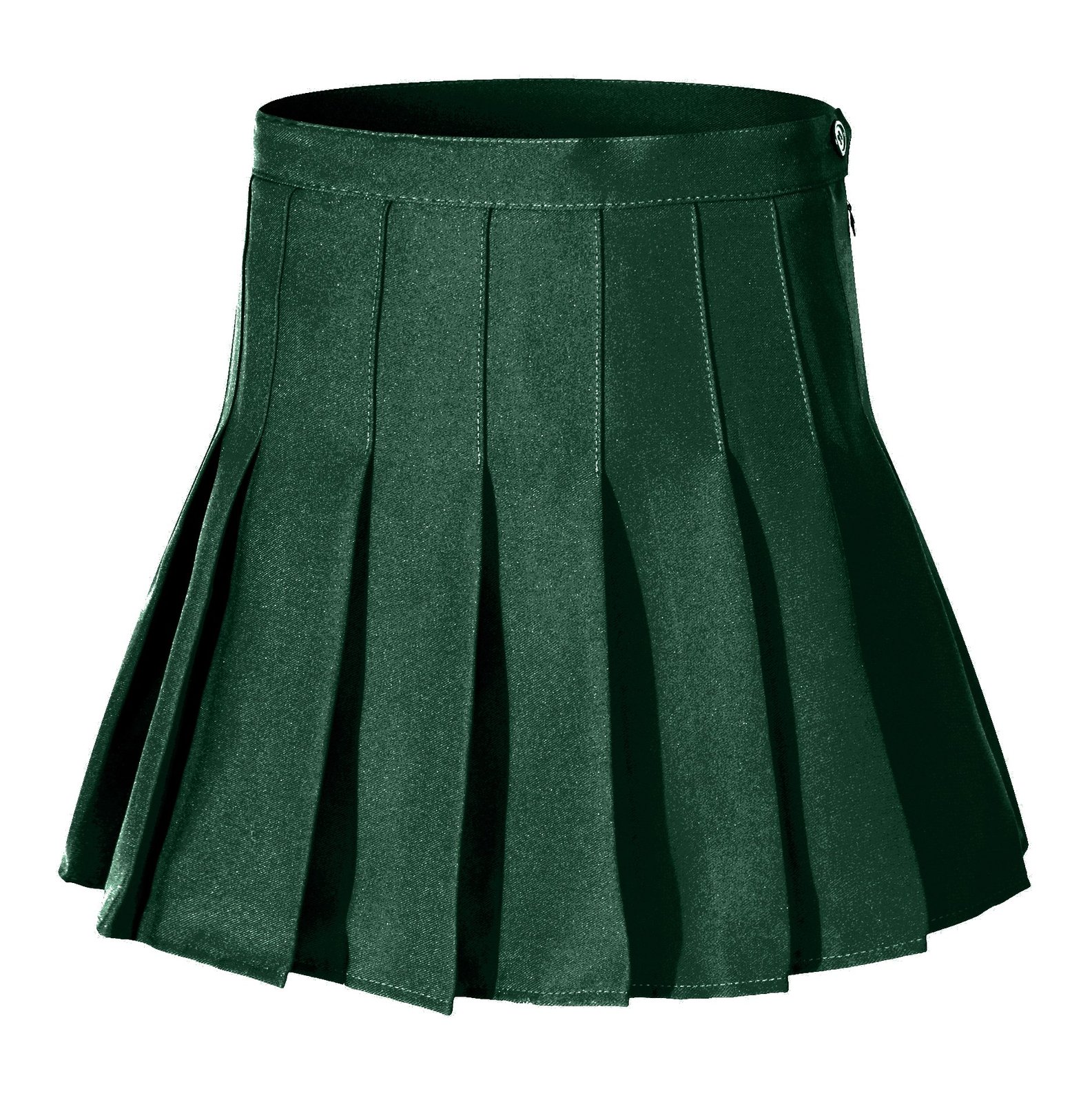 Women's High Waist Pleated A-Lines Short Sexy Green Skirt skirts ( L, Green )