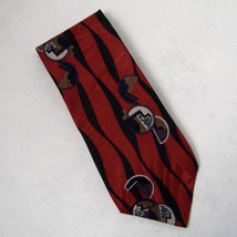Zylos George Machado Neck Tie Red Black 100% Italian Silk Abstract Geometric - $29.00