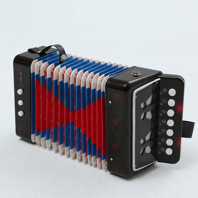 High Quality Green Accordion Kids Musical Instrument Toy w 7 Buttons 2 ...