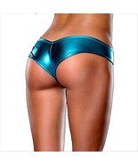 Beautifulfashionlife Women`s Sexy Leather Metallic Shorts Panty Thong 10... - $16.82