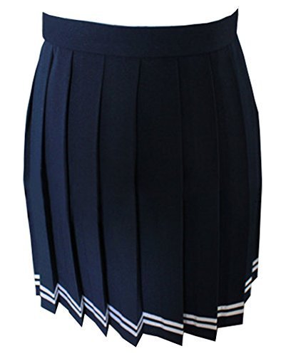 Women`s School Uniform High Waist Flat Pleated Skirts (4XL waist 90cm/35inch) - $23.75
