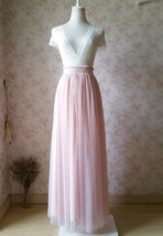 BLUSH High Waist Full Tulle Maxi Skirt Blush Wedding Maxi Tulle Skirt Plus Size image 2
