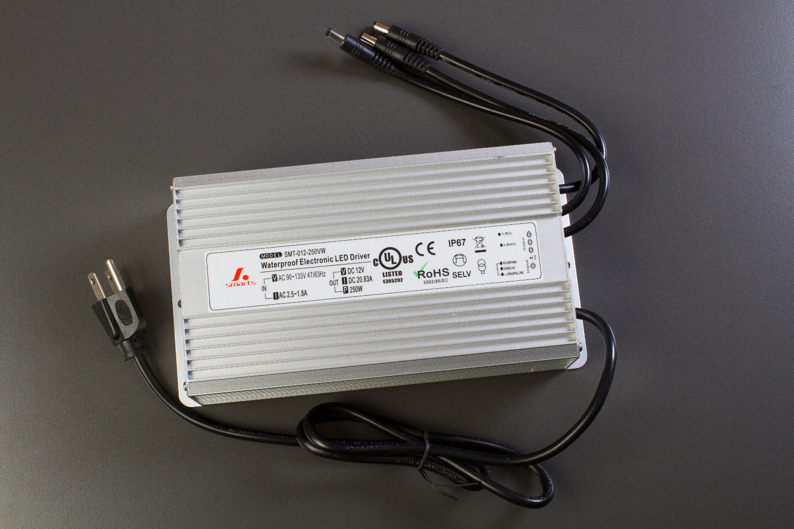 UL Listed 12v 20.83 Amp 250w Power Supply driver IP 67 waterproof for LED Light