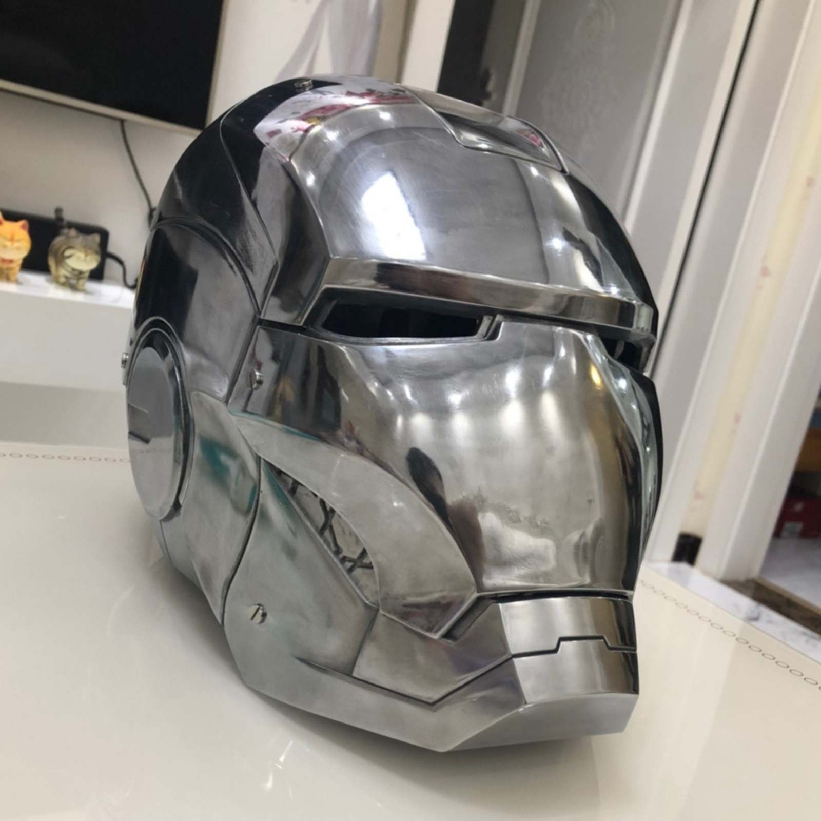 Iron Man Metal Helmet Mark 2 ,Polished Helmet,Marvel Tony Stark 1:1 Movie Prop