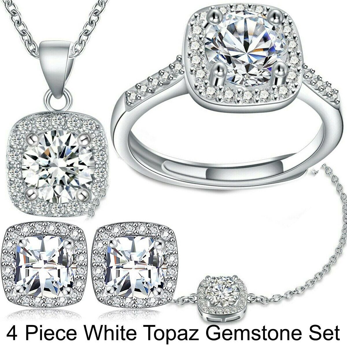 Minimalist 925 Silver Rings White Sapphire Engagement Women Jewelry Ring Sz 6-10