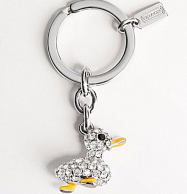 Coach KeyChain Keyring Crystal Duck keyfob for handbag purse shoulder