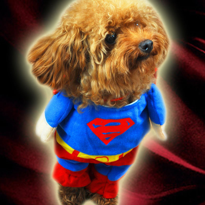 New Fashion Superman Fancy Dress Pet Puppy Dog Cosplay Outfit Hero ...