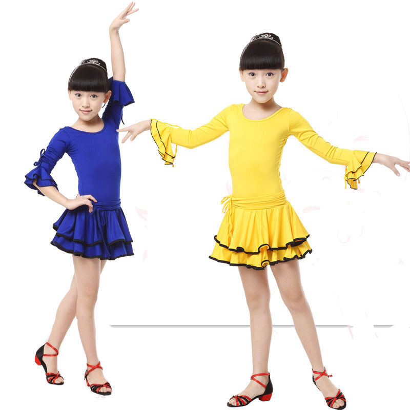 Childrens Latin Salsa Ballroom Dance Dress KIDS Girls Dancewear ...