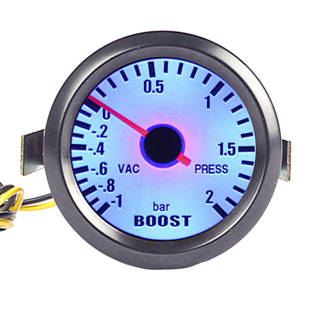 2/" 52mm Car Motor Red LED Light Digital Bar Turbo Boost Gauge Meter Black Cover