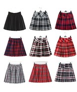 Genetic Women`s Plaid School Uniforms Elasticated Pleated Skirt 14 Color... - $23.75
