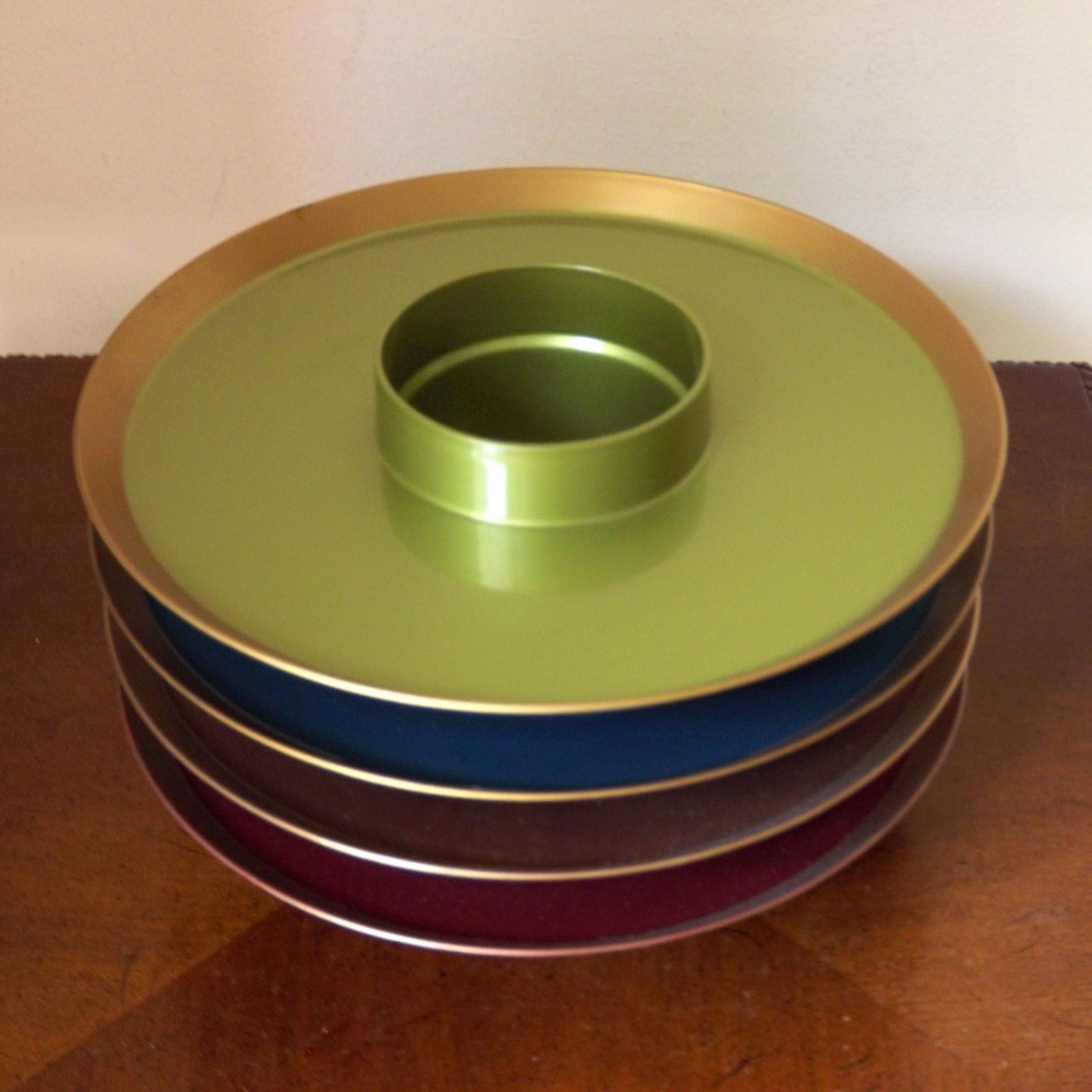 Vintage Mid Century Modern Atomic HiSnack Tray Dishes Plates Party