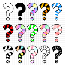Question Mark Set. PNG files. Question Mark collection. Clip Art. - $2.00