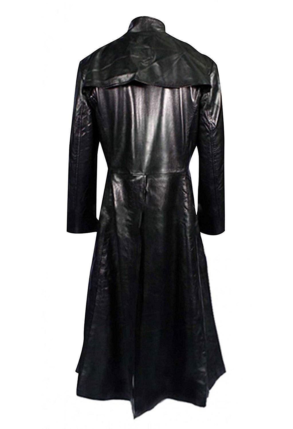 Matrix Neo Keanu Reeves Black Gothic Trench Coat Full Length Long ...