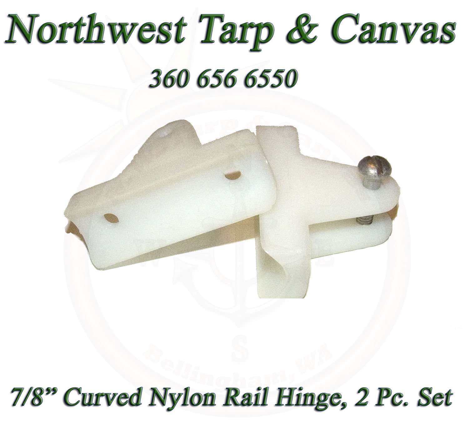 Marine Grade 2 Each 90° Degree For 7//8/" Rail Tubing Nylon White Rail Hinge
