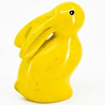Hand Carved Kisii Soapstone Yellow Easter Bunny Rabbit Figurine Made in Kenya image 4