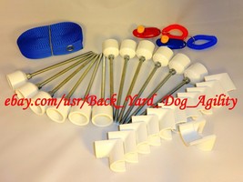 12 Weave Pole pegs with 24" Spacer, 12 Jump Cups & 2 Clickers, Dog Agility Equip - $34.99