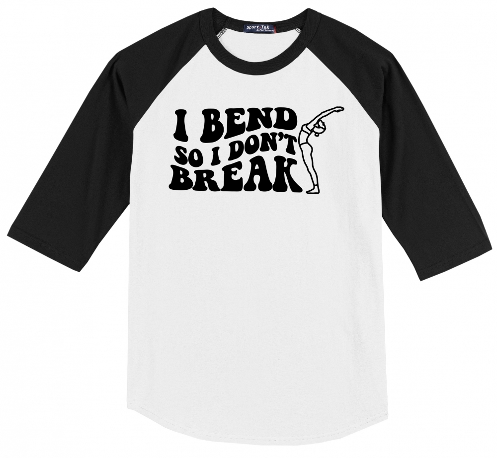 Image of I Bend So I Don't Break Yoga Tee Mens Raglan T