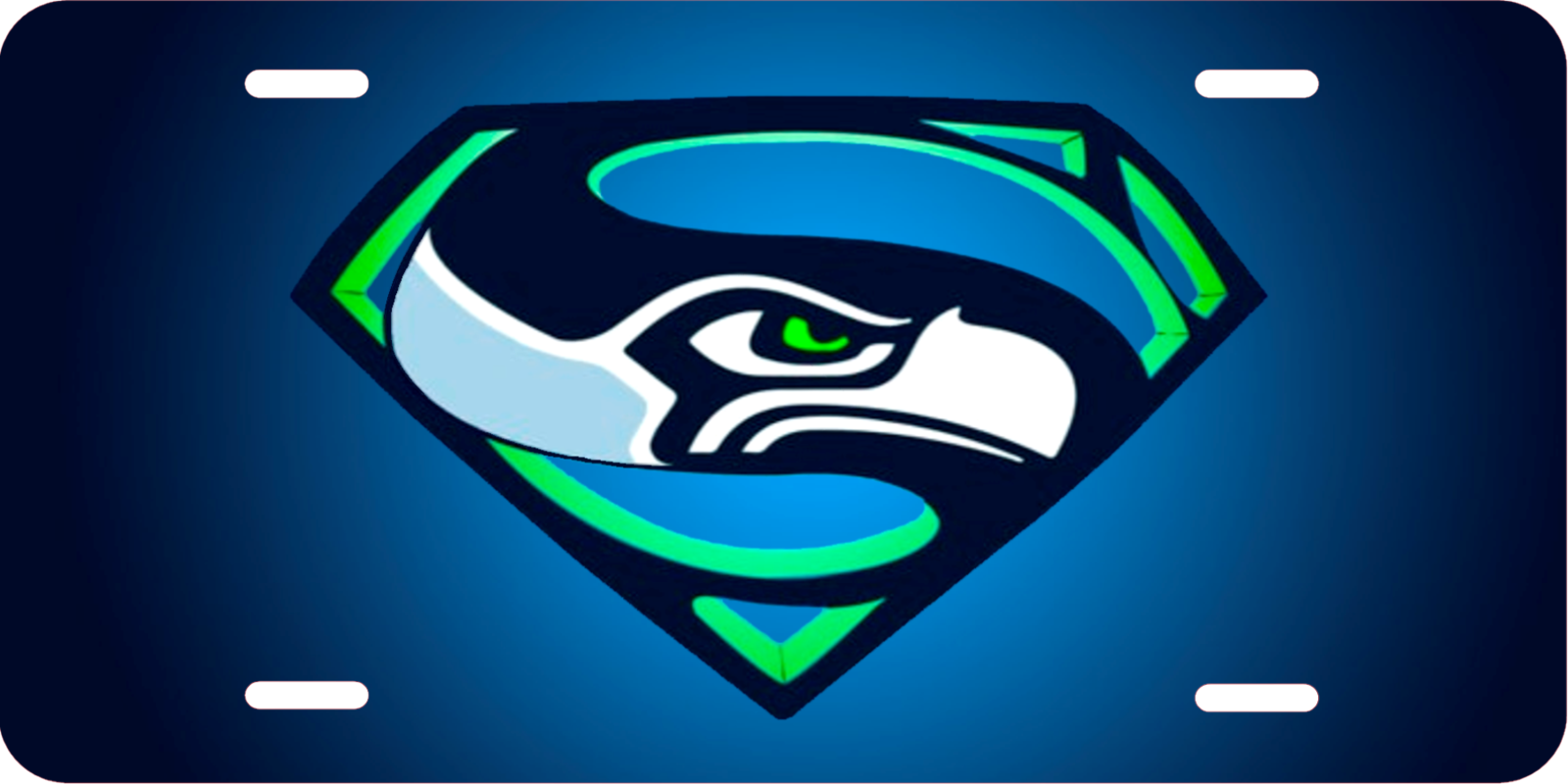 Seahawks Superman Logo License Plate Aluminum 6x12