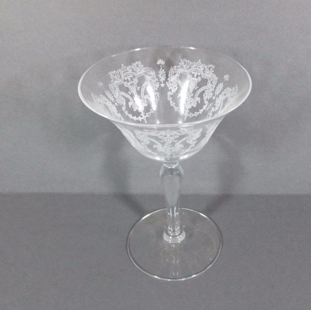s Morgantown Mayfair Etched Clear Tall Champagne Sherbet 