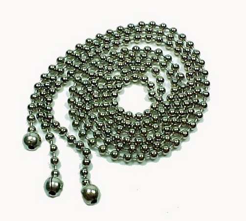 Primary image for 3 Bead Ball Chain for Ceiling Glass Light Fixture Shade Nickel