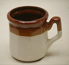 Stoneware Coffee Mug Tea Cup Paneled Vintage 1970&#39;s Tri-Color Unknown Maker - $16.82
