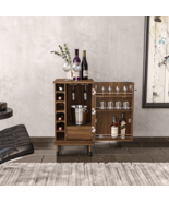 Expandable Bar Unit, Liquor Cabinet with Stemware &amp; Wine Rack, 1 Door, 1... - $229.08