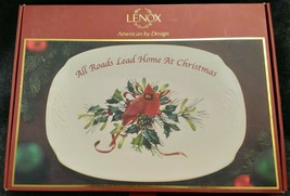 HG Lenox Winter Greetings Cardinal All Roads Lead Home 14" Christmas Platter New - $49.99