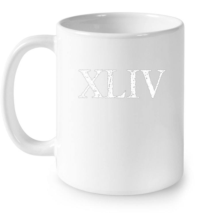 Roman Numeral 44 XLIV Ceramic Mug Mugs