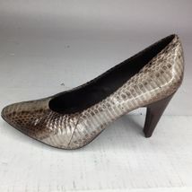 Leather Makowsky Women's Stacked 5 B Size Shoes 6 Us Snake Gray Misty Heel M xwfBfTH