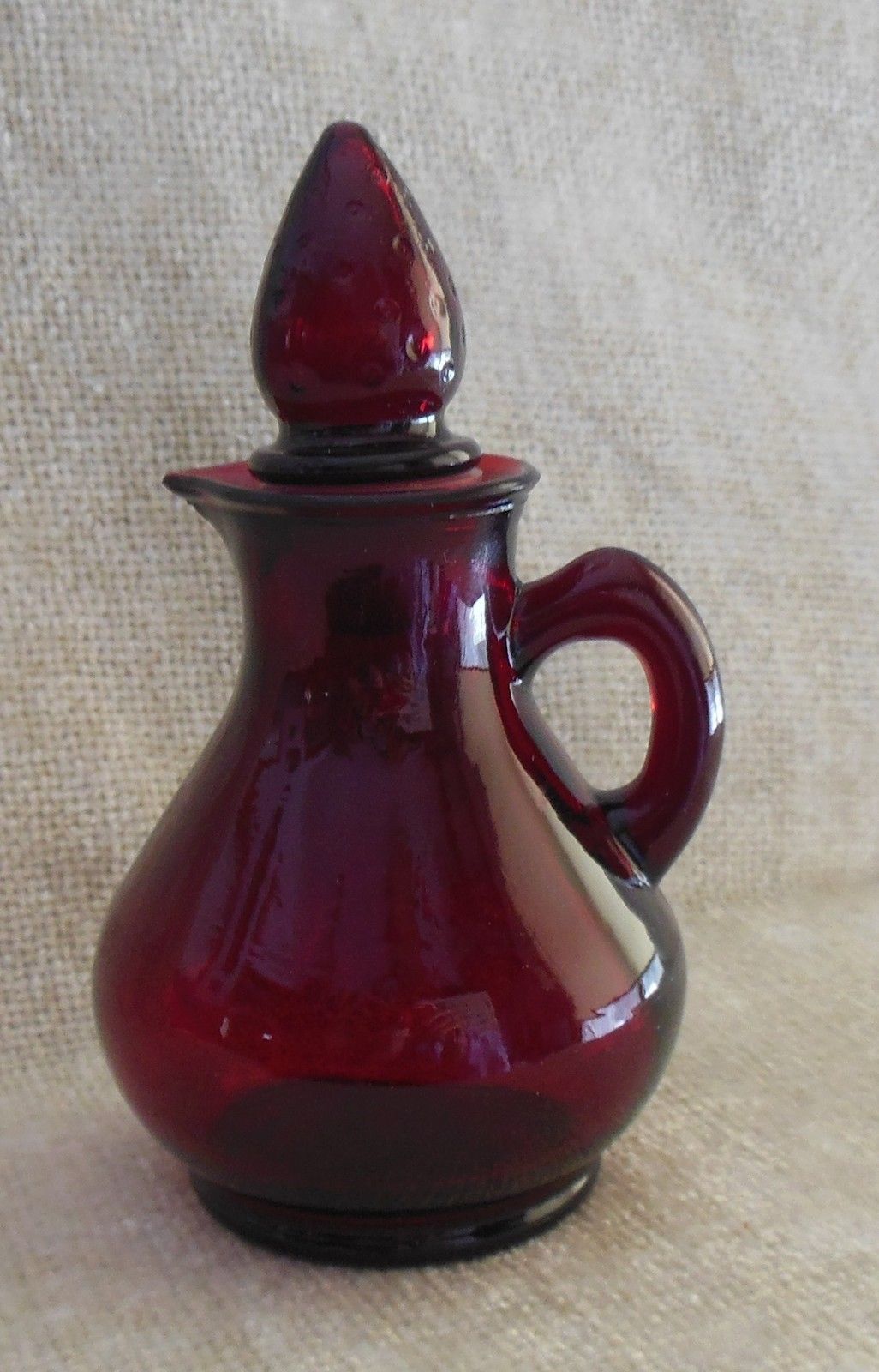 Vintage Avon Ruby Red Glass Decanter/Bottle Decanters