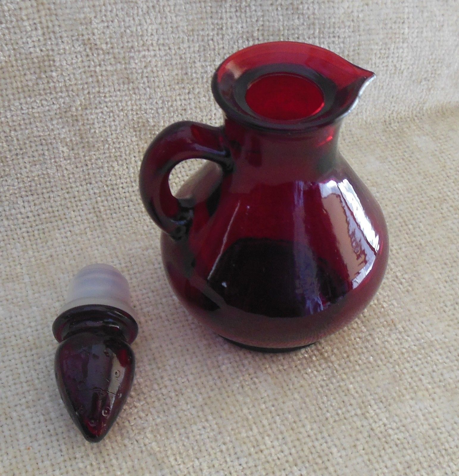 Vintage Avon Ruby Red Glass Decanter/Bottle Decanters