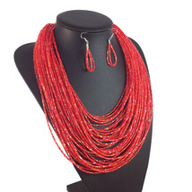 Multilayer Beads Necklace Jewelry Women Accessories Fashion Necklace earrings JR - $21.99