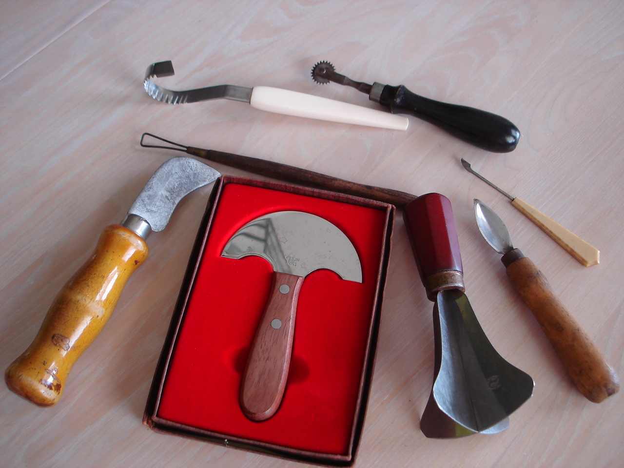 Vintage Hand Tools. 8 Piece, Japan, Corona, Wood Handles Bak Mixed