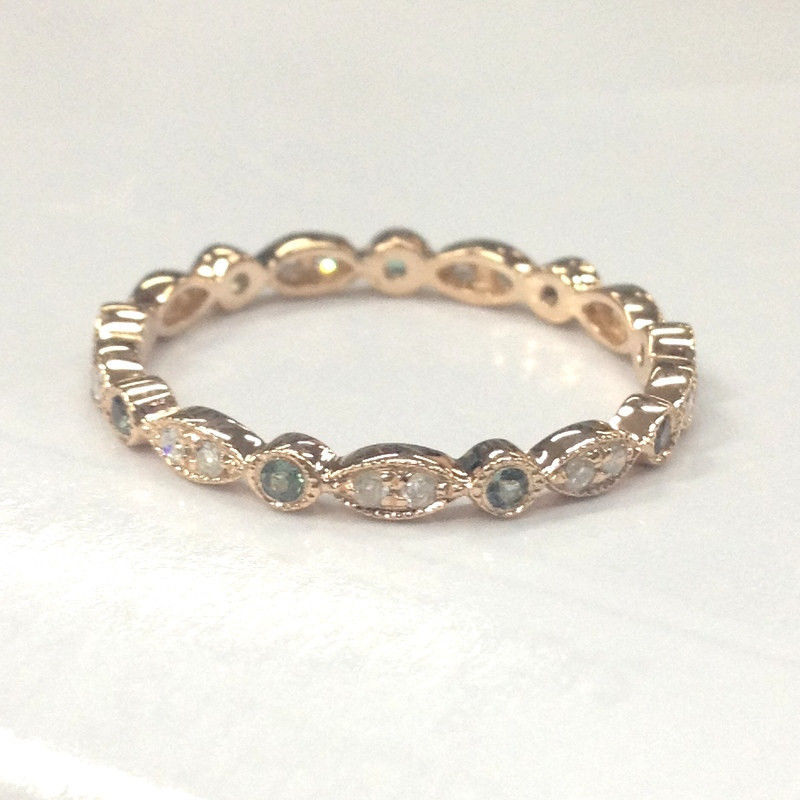 Green Alexandrite Diamond Wedding Band!Eternity ...