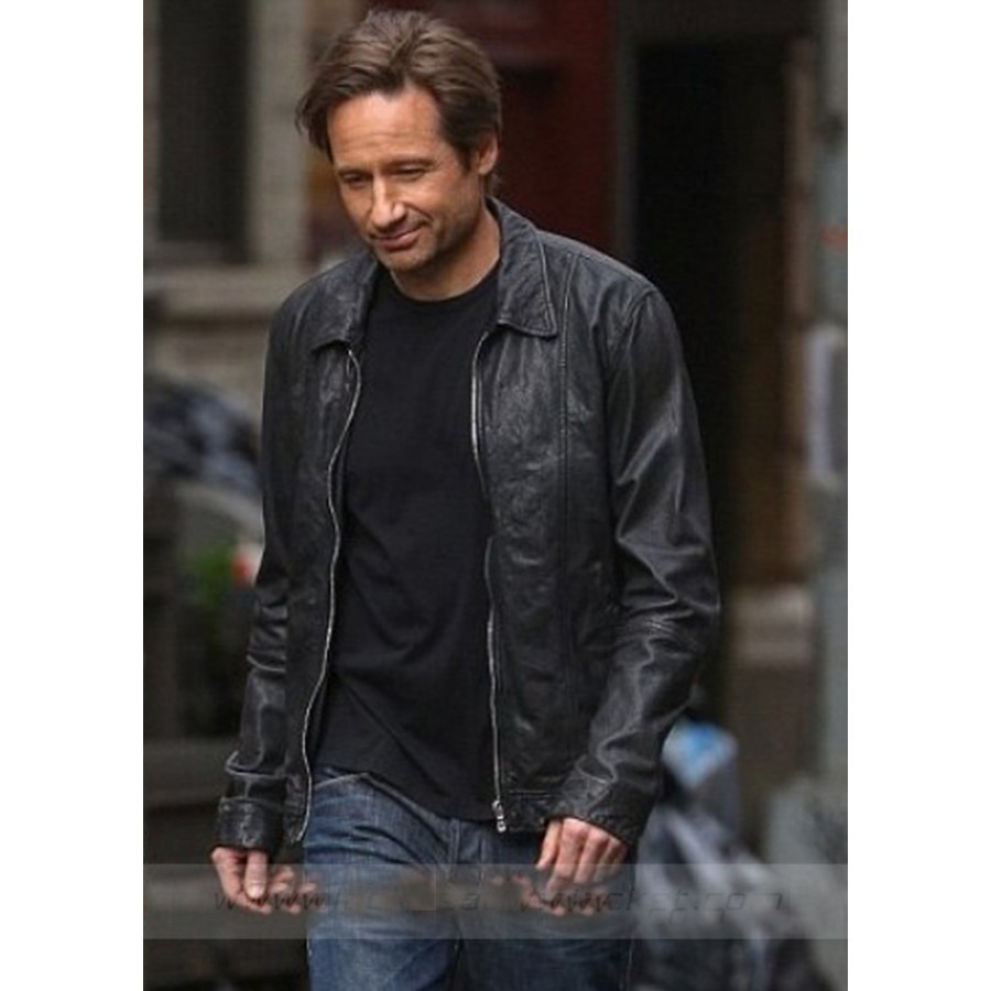 Image of Handmade Hank Moody Leather Jacket Season 5, Biker leather jacket men men jacket