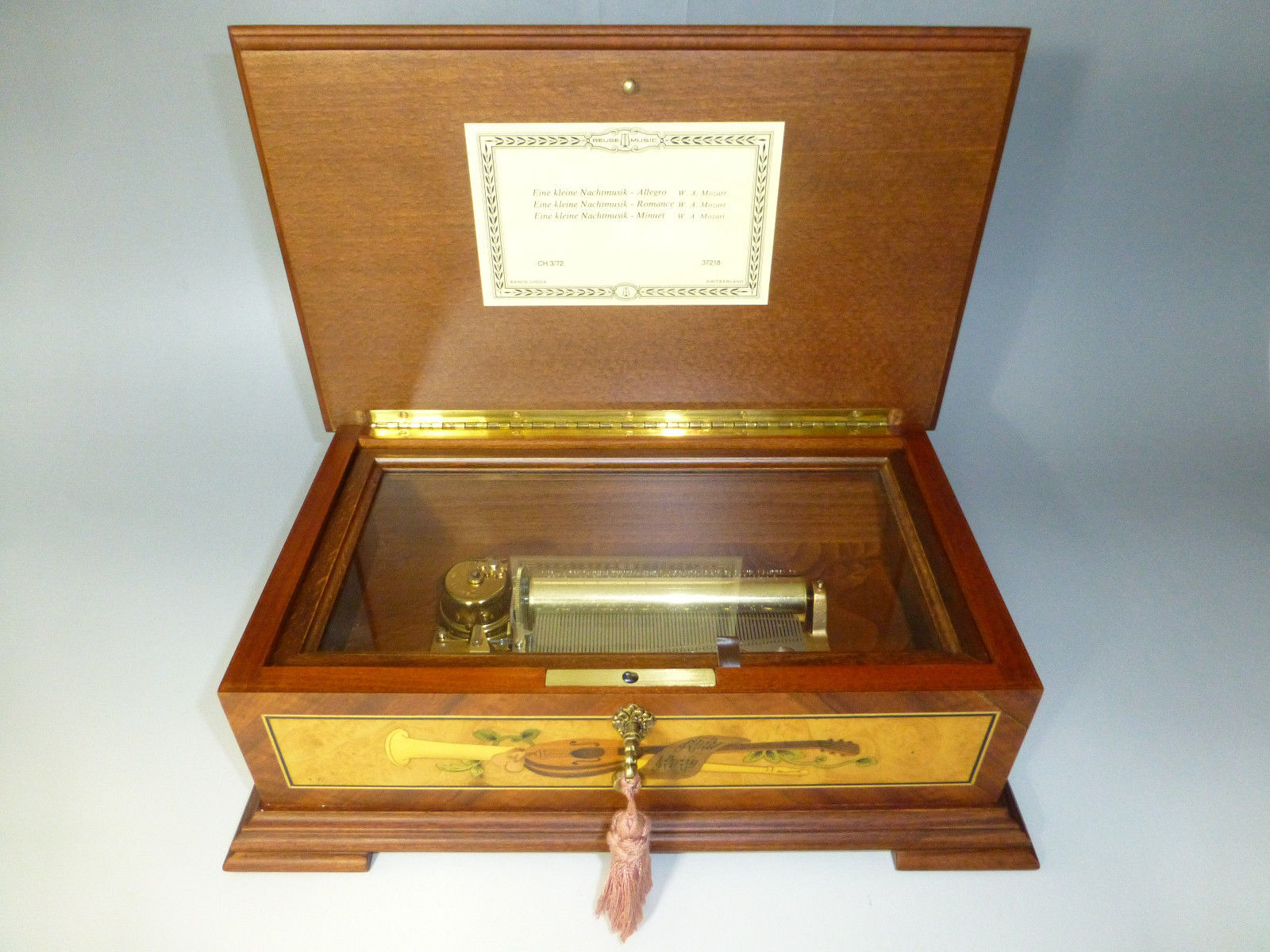 Rare Custom Reuge Music Box 72 / 3 Mozart Edition Wooden Inlaid Mozart