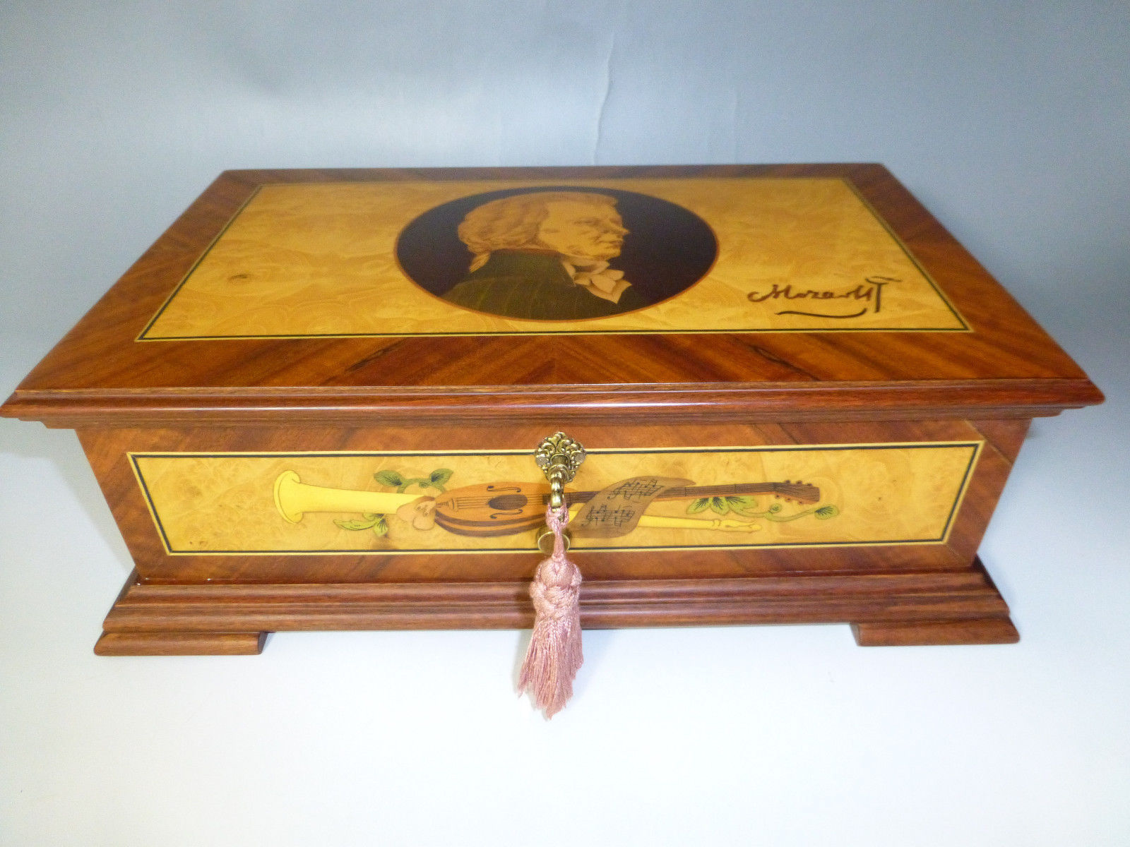 Rare Custom Reuge Music Box 72 / 3 Mozart Edition Wooden Inlaid Mozart