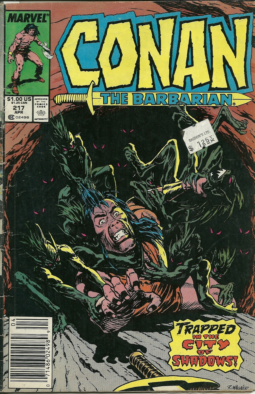 Conan The Barbarian 217 Marvel Comic Book Apr 1989 - Conan