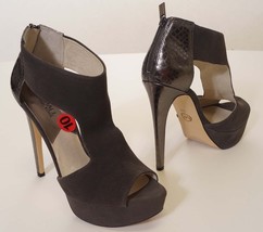 Michael Kors Womens Grey Suede Leather Snake T Strap Platform Heels Shoes 9.5 - $47.59