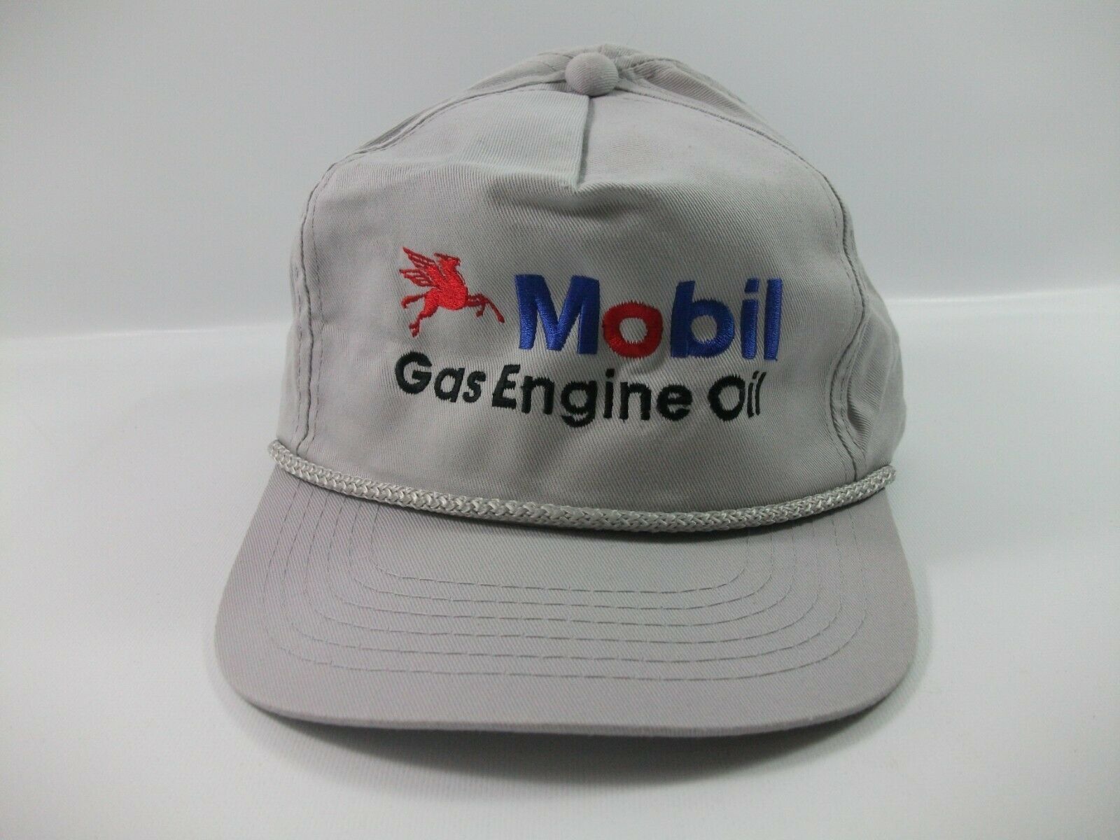 Mobil Gas Engine Oil Hat Vintage Gray Snapback Baseball Cap Hats