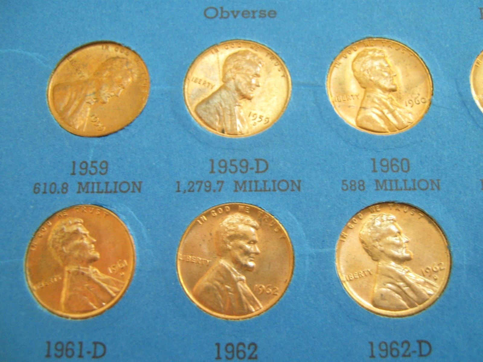 3 coins 1968 P D S Lincoln Memorial Cents//Pennies in Mint Cello