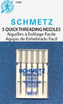 SCHMETZ Quick Threading (705 HDK) Sewing Machine Needles - Carded - Size 80/12 - $9.79